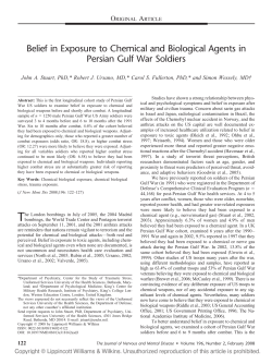 Belief in Exposure to Chemical and Biological Agents in Persian