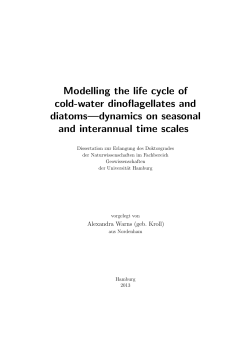 Modelling the life cycle of cold-water dinoflagellates and diatoms