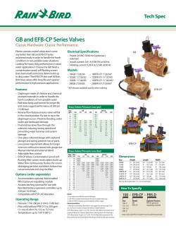 EFB-CP Series Valves
