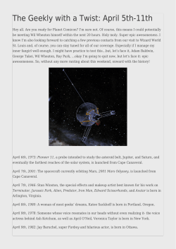 The Geekly with a Twist: April 5th-11th
