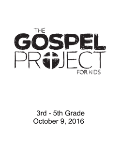 3rd - 5th Grade October 9, 2016