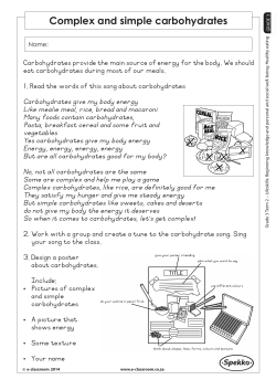 Complex and simple carbohydrates - E