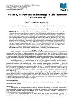 The Study of Persuasion language in Life Insurance Advertisements