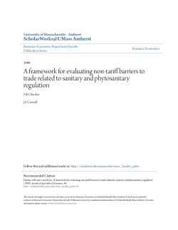 A framework for evaluating non-tariff barriers to trade related to