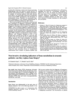 Non-invasive circulating indicators of bone metabolism in uraemic