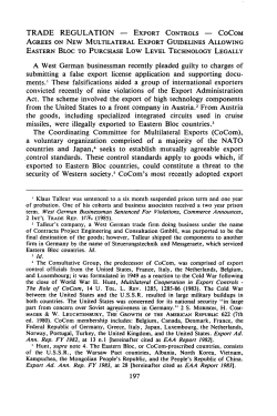 Export Controls - CoCom Agrees - Digital Commons @ Georgia Law