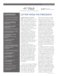 LETTER FROM THE PRESIDENT CONTENTS