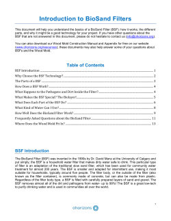 Introduction to BioSand Filters