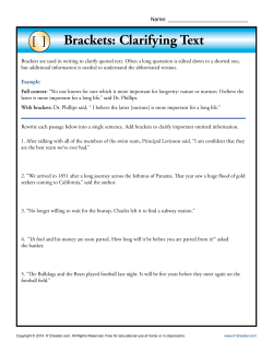 Brackets: Clarifying Text
