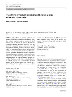 The effects of variable nutrient additions on a pond mesocosm