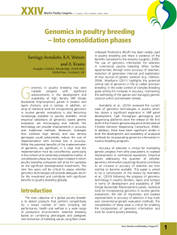 Genomics in poultry breeding &ndash; Into consolidation phases