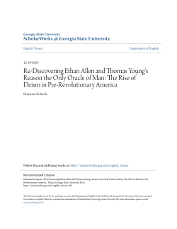 Re-Discovering Ethan Allen and Thomas Young`s Reason the Only