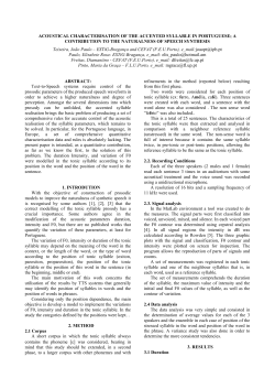 acoustical characterisation of the accented syllable in portuguese