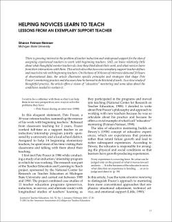 helping novices learn to teach