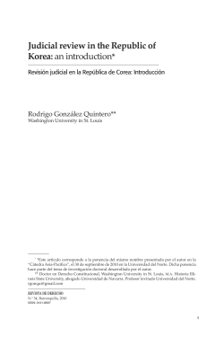 Judicial review in the Republic of Korea: an introduction*
