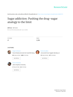 Sugar addiction: Pushing the drug