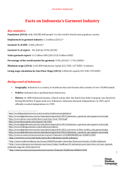 Facts on Indonesia`s Garment Industry