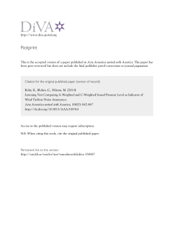 Listening Test Comparing A-Weighted and C
