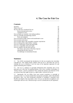 4. The Case for Fair Use - Australian Law Reform Commission