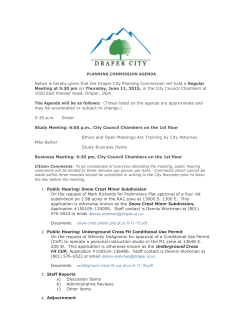 Notice is hereby given that the Draper City Planning Commission
