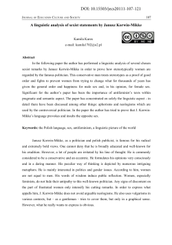 A linguistic analysis of sexist statements by Janusz Korwin