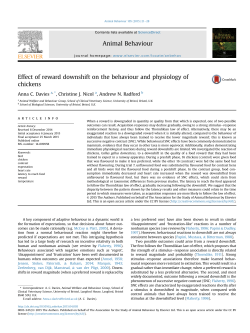 Effect of reward downshift on the behaviour and physiology of