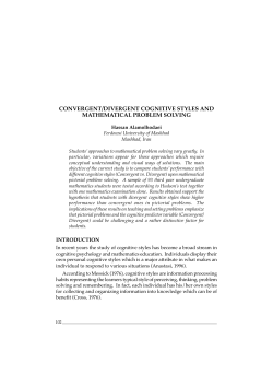 convergent/divergent cognitive styles and mathematical problem