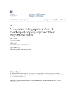A comparison of the gas phase acidities of - Research Online