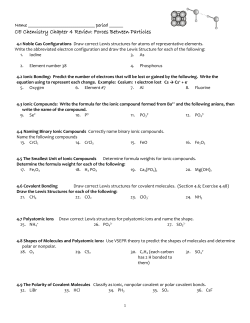 CE Chemistry Chapter 4 Review: Forces Between
