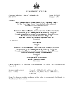 Fullowka v. Pinkerton`s of Canada Ltd., 2010 SCC 5