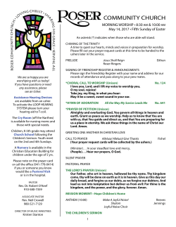 Bulletin - Roser Memorial Community Church
