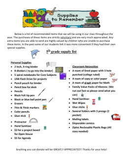 5 grade supply list