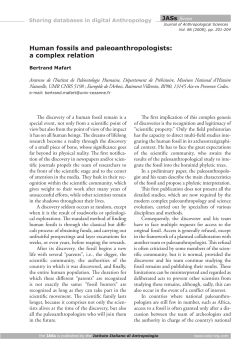 Human fossils and paleoanthropologists: a complex - Isita