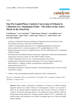 One-Pot Liquid-Phase Catalytic Conversion of Ethanol to 1