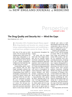 The Drug Quality and Security Act &mdash; Mind the Gaps