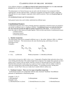 Classification of Organic Isomers