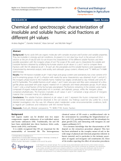 Chemical and spectroscopic characterization of insoluble and