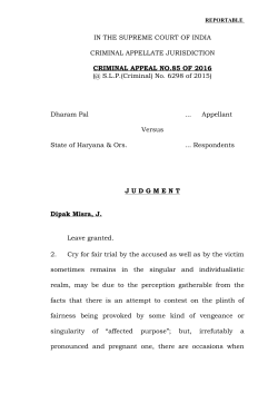 IN THE SUPREME COURT OF INDIA CRIMINAL APPELLATE