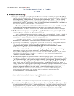 The psycho-analytic study of thinking. Int. J. Psycho-Anal. 43:306-310