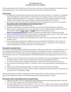 CGU Housing Services Community Room Usage Guidelines The