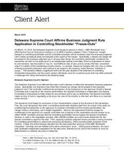 Delaware Supreme Court Affirms Business Judgment Rule