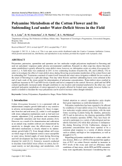 Polyamine Metabolism of the Cotton Flower and Its Sub