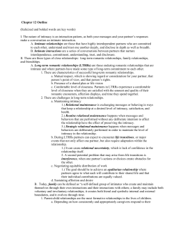 Chapter 12 Outline (Italicized and bolded words are key words) I