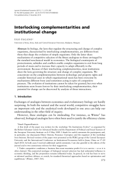 Interlocking complementarities and institutional