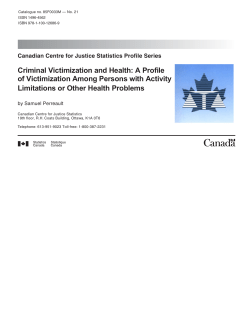 Criminal Victimization and Health: A Profile of