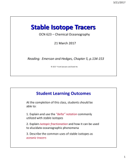 Stable Isotope Tracers