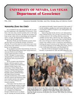 Fall 2005 Newsletter  - UNLV Geoscience