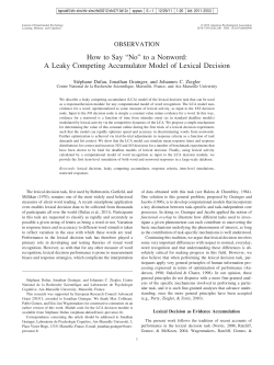 A Leaky Competing Accumulator Model of Lexical Decision