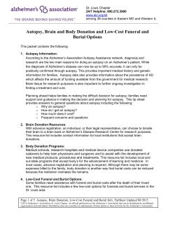 Autopsy, Brain and Body Donation and Low