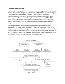 Conceptual Model Discussion The bulk of the workshop will revolve